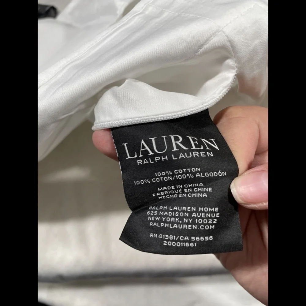 NIB Lauren Ralph Lauren Spencer Cotton‎ Sateen Border King Sham